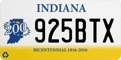 IN license plate 925BTX
