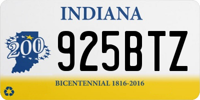 IN license plate 925BTZ