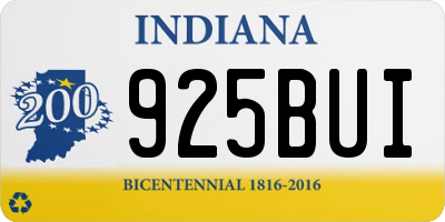 IN license plate 925BUI
