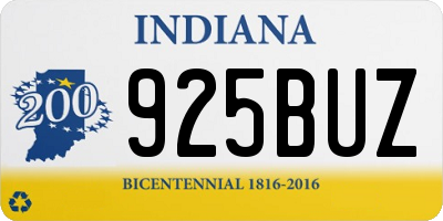 IN license plate 925BUZ