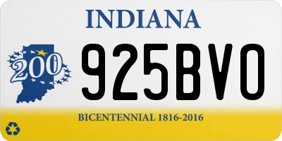 IN license plate 925BVO