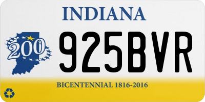 IN license plate 925BVR