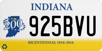 IN license plate 925BVU
