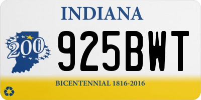 IN license plate 925BWT