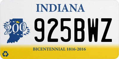 IN license plate 925BWZ