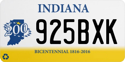 IN license plate 925BXK