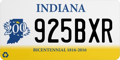 IN license plate 925BXR