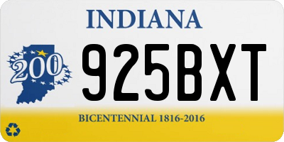 IN license plate 925BXT