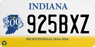 IN license plate 925BXZ