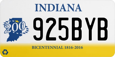 IN license plate 925BYB