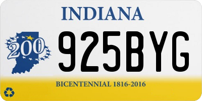 IN license plate 925BYG