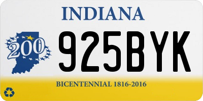 IN license plate 925BYK
