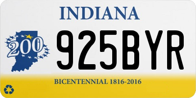 IN license plate 925BYR