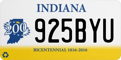 IN license plate 925BYU