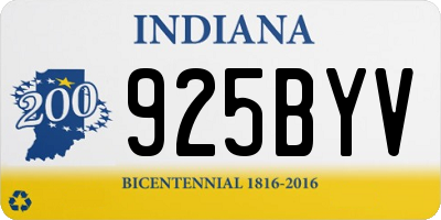 IN license plate 925BYV