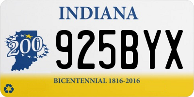 IN license plate 925BYX