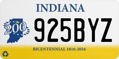 IN license plate 925BYZ