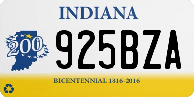 IN license plate 925BZA