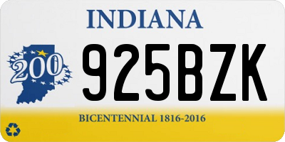 IN license plate 925BZK