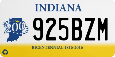 IN license plate 925BZM