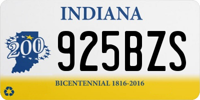 IN license plate 925BZS