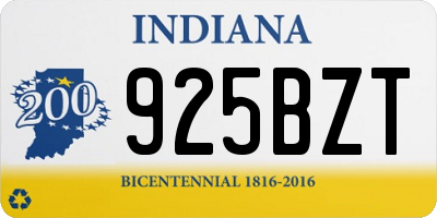 IN license plate 925BZT