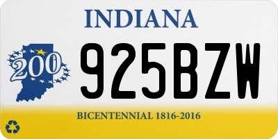 IN license plate 925BZW