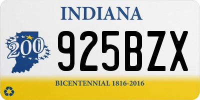 IN license plate 925BZX
