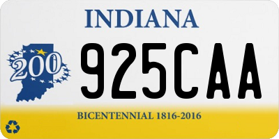 IN license plate 925CAA