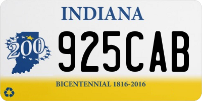 IN license plate 925CAB