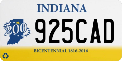 IN license plate 925CAD