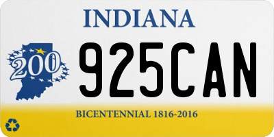 IN license plate 925CAN
