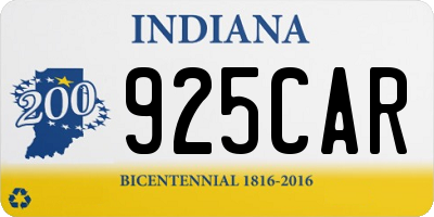 IN license plate 925CAR