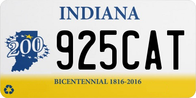 IN license plate 925CAT