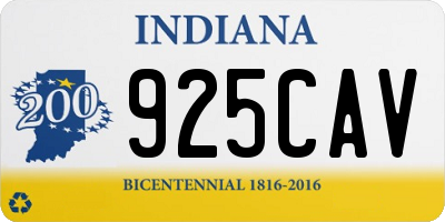IN license plate 925CAV