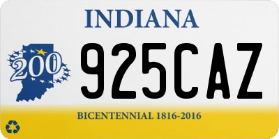 IN license plate 925CAZ