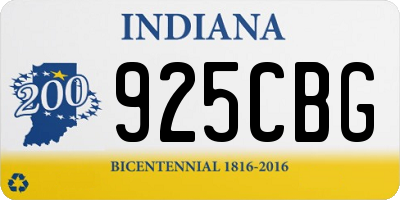 IN license plate 925CBG
