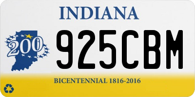 IN license plate 925CBM