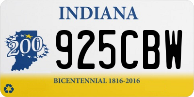 IN license plate 925CBW
