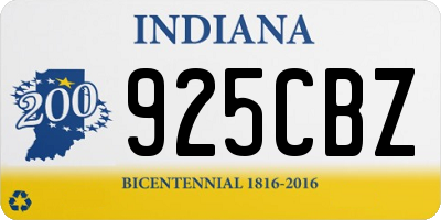 IN license plate 925CBZ