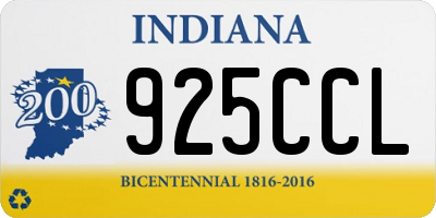 IN license plate 925CCL