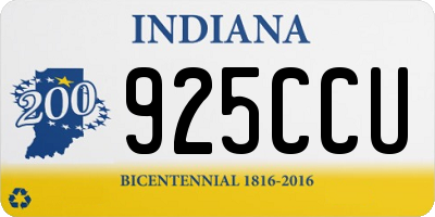 IN license plate 925CCU