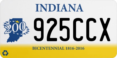 IN license plate 925CCX