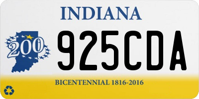 IN license plate 925CDA