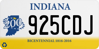 IN license plate 925CDJ