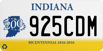IN license plate 925CDM