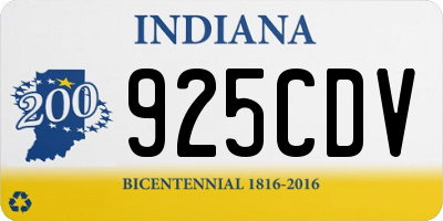 IN license plate 925CDV