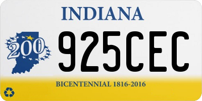 IN license plate 925CEC