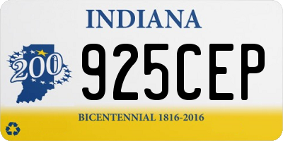IN license plate 925CEP