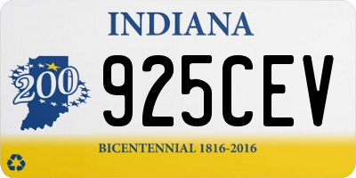 IN license plate 925CEV